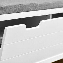 Sobuy Fsr97-W, Hallway Storage Bench Shoe Rack Shoe Cabinet With Seat Cushion,white,w91Xd30Xh50 - thumbnail 5