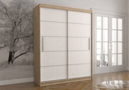 Arte Vista 06 - Streamlined Oak Sonoma And White Matt  Sliding Door Wardrobe - (H)2000mm X (W)1500mm X (D)610mm - thumbnail 1
