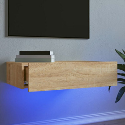 Walplus Tv Cabinet With Led Lights Sonoma Oak 60X35X15.5 Cm - image 1