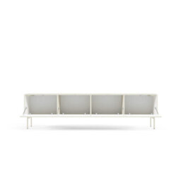 Arte Muti Tv Cabinet 195 Cm In Cashmere - Warm Wide Media Unit With Textured Pull-Down Access - thumbnail 4