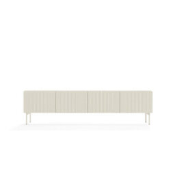 Arte Muti Tv Cabinet 195 Cm In Cashmere - Warm Wide Media Unit With Textured Pull-Down Access - thumbnail 3
