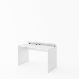Arte Replay 12 White Matt Computer Desk 130Cm - Minimalist Workstation With Hidden Storage - thumbnail 1