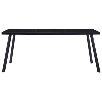 Berkfield Industrial Dining Table Black 160X80X75 Cm Tempered Glass - image 1