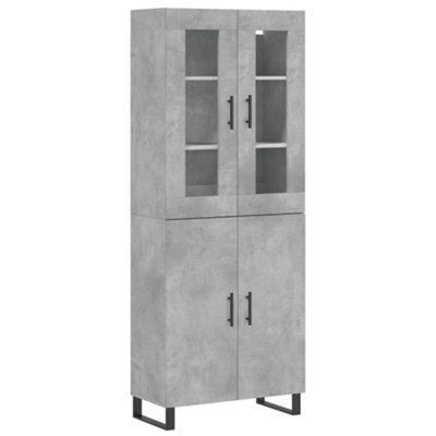 Berkfield Elegant Highboard Concrete Grey 69.5X34X180 Cm Engineered Wood - image 1