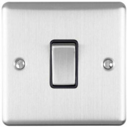 Satin Steel Bathroom Switch Set -1 Light - 1 Fan Isolator - 1 Twin Shaver Socket - thumbnail 5