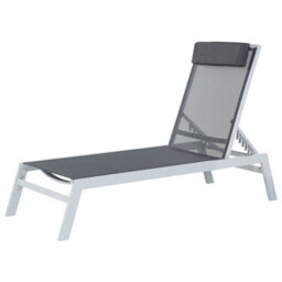 Beliani Sun Lounger Catania Reclining Metal Black - thumbnail 5