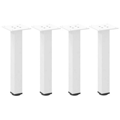 Berkfield Modern Coffee Table Legs 4 Pcs White 42-44 Cm Steel