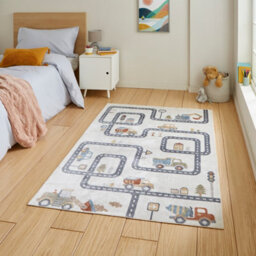 Multicolour Pictorial 40mm Thick Stain-Resistant Rug For Bedroom, Dining Room, Easy To Clean Modern Rug-120Cm X 170Cm - thumbnail 1
