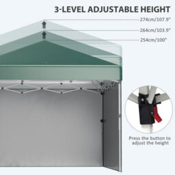 Outsunny 3X3 (M) Pop Up Gazebo Party Tent W/ 2 Sidewalls, Weight Bags, Green - thumbnail 6