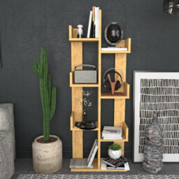 Decorotika Lusia 4-Tier Bookcase Shelving Unit Sapphire Oak - thumbnail 1