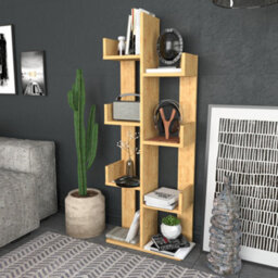 Decorotika Lusia 4-Tier Bookcase Shelving Unit Sapphire Oak - thumbnail 5