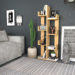 Decorotika Lusia 4-Tier Bookcase Shelving Unit Sapphire Oak - thumbnail 4