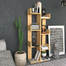 Decorotika Lusia 4-Tier Bookcase Shelving Unit Sapphire Oak - thumbnail 2