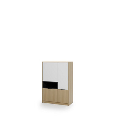 Arte Kanu White And Oak Copenhagen Highboard Cabinet 90Cm - image 1