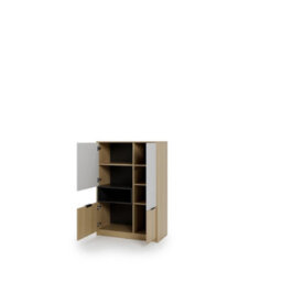 Arte Kanu White And Oak Copenhagen Highboard Cabinet 90Cm - thumbnail 2