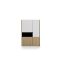 Arte Kanu White And Oak Copenhagen Highboard Cabinet 90Cm - thumbnail 4