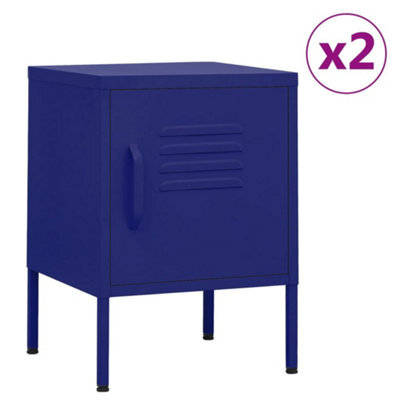 Berkfield Nightstands 2 Pcs Navy Blue 35X35X51 Cm Steel - image 1