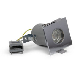 Polished Chrome Gu10 Square Fire Rated Downlight - Ip65 - Se Home - thumbnail 1