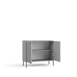 Arte Modern Grey Sideboard Cabinet 105Cm - Black Metal Accents & Compact Storage For Contemporary Homes - thumbnail 2