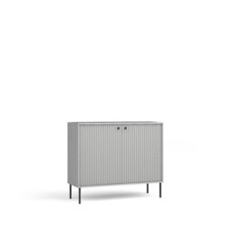 Arte Modern Grey Sideboard Cabinet 105Cm - Black Metal Accents & Compact Storage For Contemporary Homes