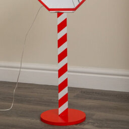 Samuel Alexander 80Cm Light Up Santa Stop Here Christmas Infinity Mirror Decoration With Leds - thumbnail 7