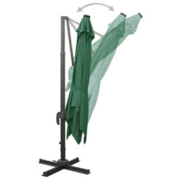 Walplus Cantilever Garden Parasol With Pole And Led Lights Green 300 Cm - thumbnail 5