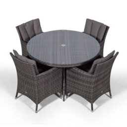 That's Furniture Savannah Round 4 Seater Rattan Patio Dining Set - Grey - thumbnail 5