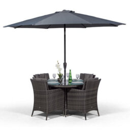 That's Furniture Savannah Round 4 Seater Rattan Patio Dining Set - Grey - thumbnail 4