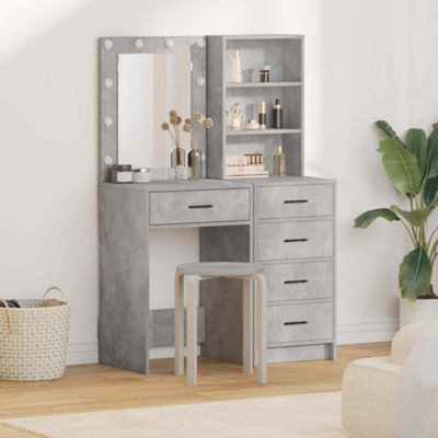Walplus Dressing Table 2 Pcs Grey 50 X 41 X 135 Cm Engineered Wood - image 1