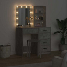 Walplus Dressing Table 2 Pcs Grey 50 X 41 X 135 Cm Engineered Wood - thumbnail 4