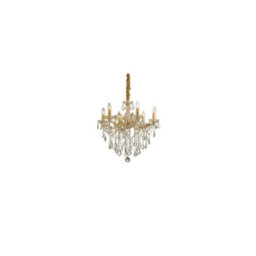 Luminosa Florian 6 Light Crystal Chandelier Gold Finish, E14
