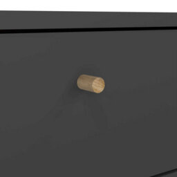 Wyld Haus Quietbloom Dark Grey Wooden Bedside Table, 1 Door, 1 Drawer, Solid Oak Legs - thumbnail 7