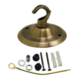 Vintage Green Brass Ceiling Rose With Hook 75mm Round Metal Light Fitting Canopy Plate For Pendant Lights And Hanging Lamps