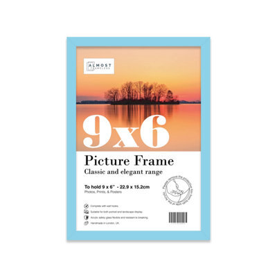 9X6 Light Blue Picture Frame (22.9 X 15.2Cm) Poster, Photo, Artwork, Gallery Wall Or Print - image 1