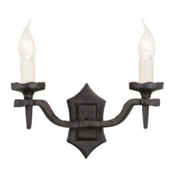 Elstead Rectory 2 Light Indoor Candle Wall Light Black, E14
