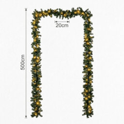 Pegdev 5M Pre Lit Christmas Garland With Warm White Lights - thumbnail 3