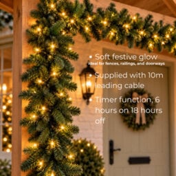 Pegdev 5M Pre Lit Christmas Garland With Warm White Lights - thumbnail 4