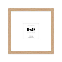 "9X9"" Oak Picture Frame - 9X9"" Square Frame With 6X6"" Mount For 9X9""/6X6"" Pictures Moderrn Style Thin Edge, 1 Pack" - thumbnail 1