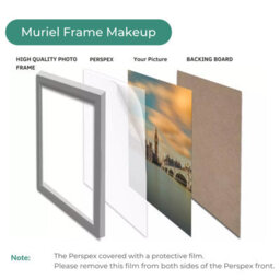 Grey Picture Frame Photo Frame Perspex Sheet For Wall Or Table, Landscape Portrait Orientation10.2 X 10.2 Cm - thumbnail 4