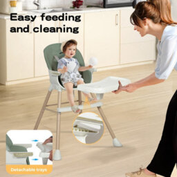 Dekko 6-In-1 High Chair Adjustable Feeding Seat With Removable Tray Green - thumbnail 8