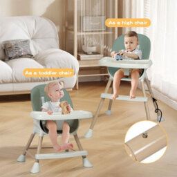 Dekko 6-In-1 High Chair Adjustable Feeding Seat With Removable Tray Green - thumbnail 6