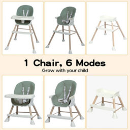 Dekko 6-In-1 High Chair Adjustable Feeding Seat With Removable Tray Green - thumbnail 5