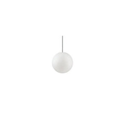 Ideal Lux Sole 1 Light Small Outdoor Globe Ceiling Pendant Light White Ip44, E27 - thumbnail 1