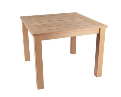 Winawood Wood Effect Square Dining Table - L98.3Cm X D98.3Cm X H76Cm - New Teak - image 1