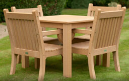 Winawood Wood Effect Square Dining Table - L98.3Cm X D98.3Cm X H76Cm - New Teak - thumbnail 3