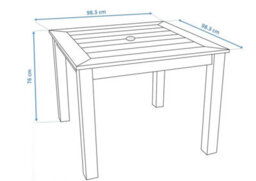 Winawood Wood Effect Square Dining Table - L98.3Cm X D98.3Cm X H76Cm - New Teak - thumbnail 4