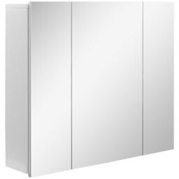 Kleankin Bathroom Mirror Cabinet Wall Mount Storage Organiser W/ Door, White - thumbnail 2