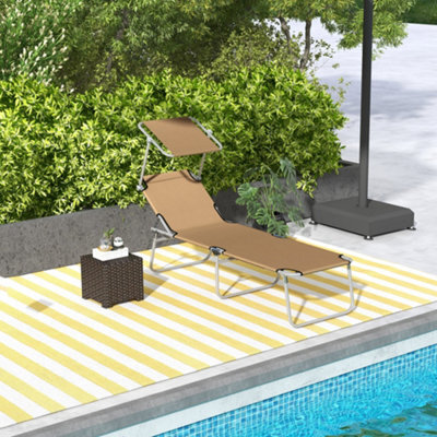 Folding Reclining Sun Lounger Chair  Adjustable Garden Patio Relaxer Recliner - image 1