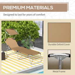 Folding Reclining Sun Lounger Chair  Adjustable Garden Patio Relaxer Recliner - thumbnail 6