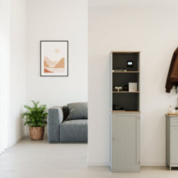 Lassic Bath Vida Priano Grey 1 Door 2 Shelf Tall Bathroom Cabinet - thumbnail 6